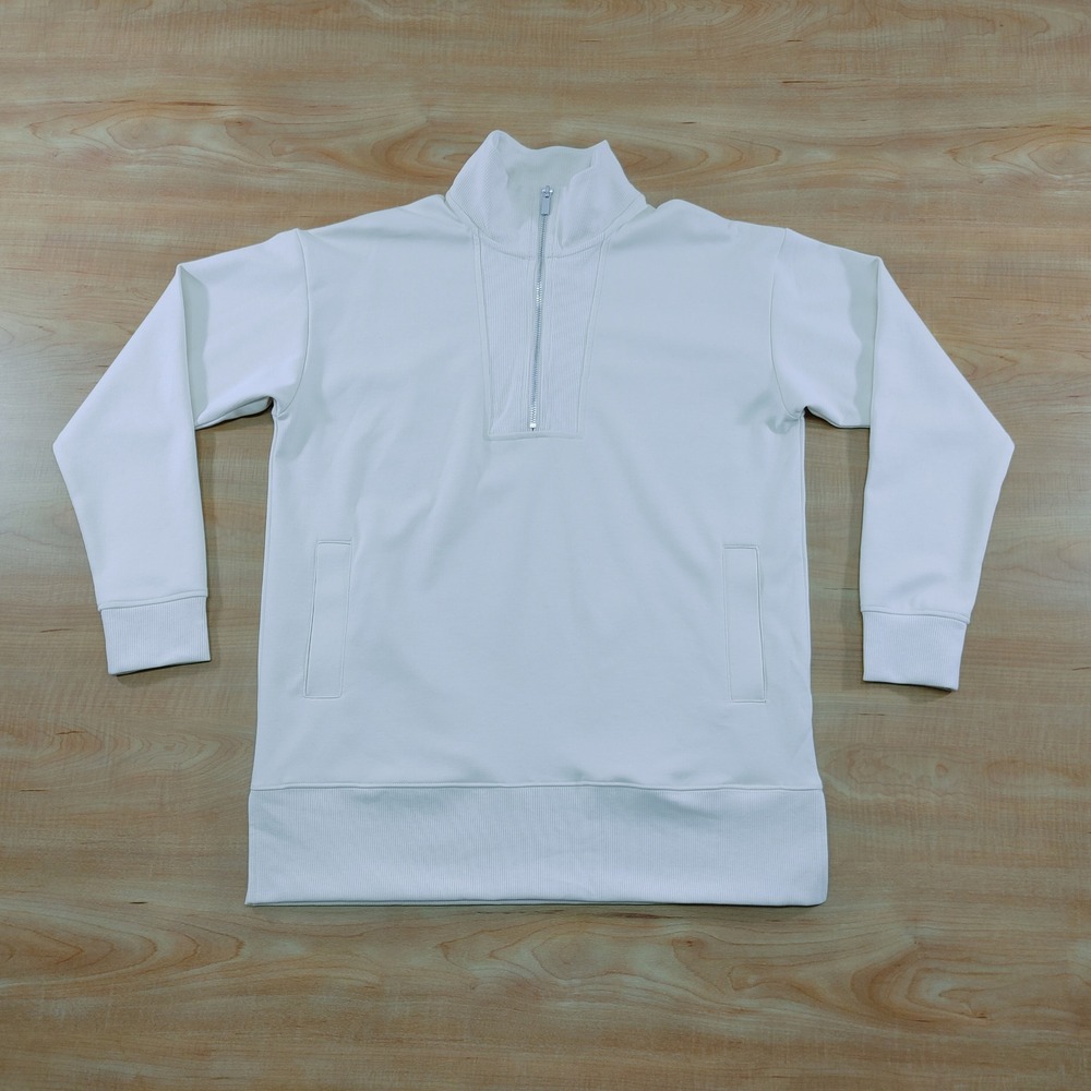 Sage Collective Mens Size S Quarter Zip Pullover Sweatshirt Cream Off-White